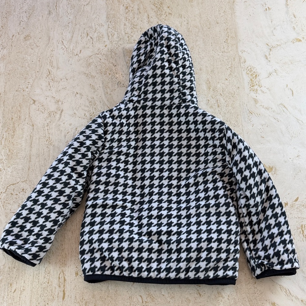 Columbia Reversible Jacket black white houndstooth Toddler Girl 4T - Picture 8 of 16